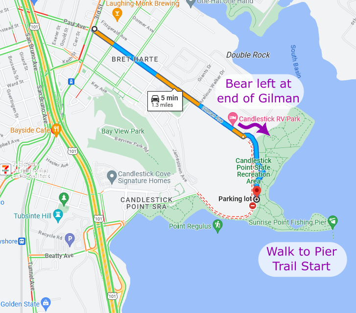 2023 Driving Map to Candlestick